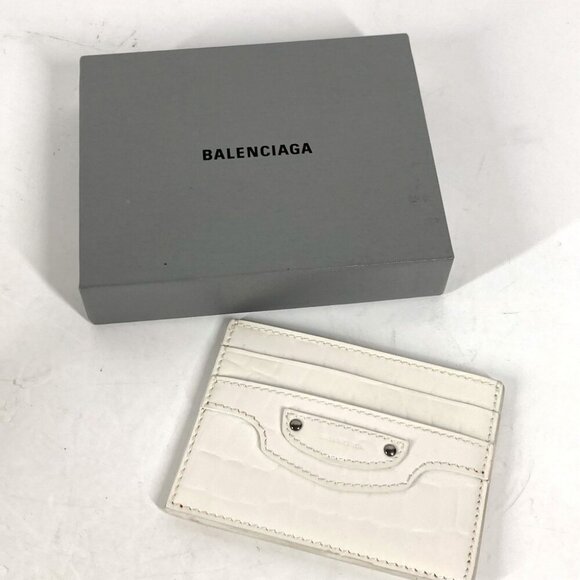 BALENCIAGA 640109 logo Business Card Holder Pass Case Card Case - Picture 2 of 14